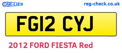 FG12CYJ are the vehicle registration plates.