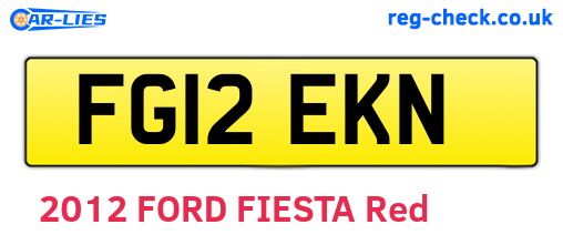 FG12EKN are the vehicle registration plates.