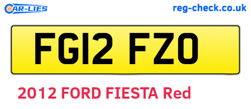 FG12FZO are the vehicle registration plates.