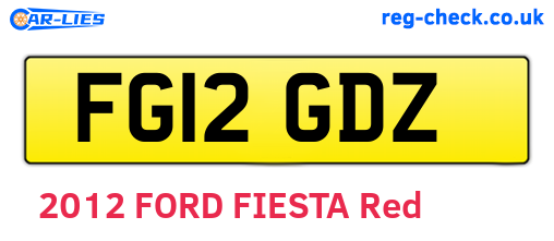 FG12GDZ are the vehicle registration plates.