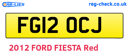 FG12OCJ are the vehicle registration plates.