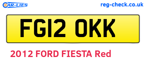FG12OKK are the vehicle registration plates.