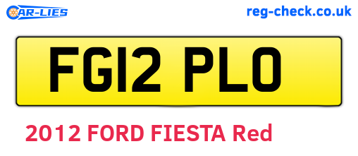 FG12PLO are the vehicle registration plates.