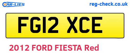 FG12XCE are the vehicle registration plates.