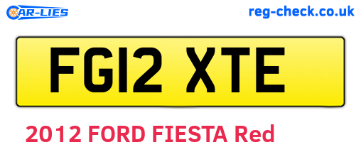 FG12XTE are the vehicle registration plates.