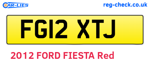 FG12XTJ are the vehicle registration plates.