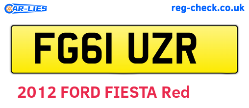 FG61UZR are the vehicle registration plates.