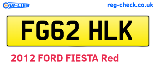 FG62HLK are the vehicle registration plates.