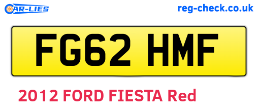 FG62HMF are the vehicle registration plates.