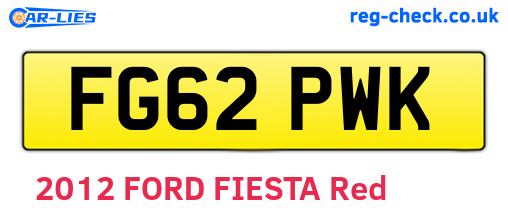 FG62PWK are the vehicle registration plates.