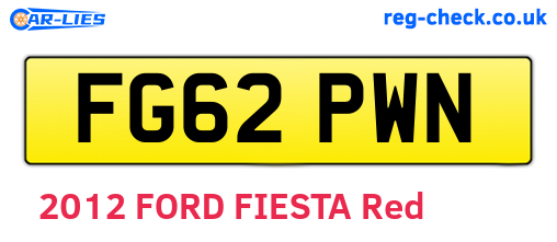 FG62PWN are the vehicle registration plates.