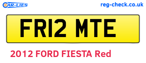 FR12MTE are the vehicle registration plates.