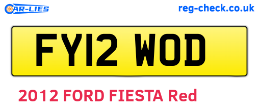 FY12WOD are the vehicle registration plates.