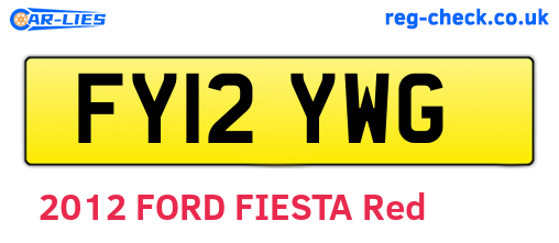 FY12YWG are the vehicle registration plates.