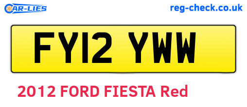 FY12YWW are the vehicle registration plates.