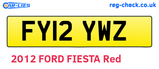 FY12YWZ are the vehicle registration plates.