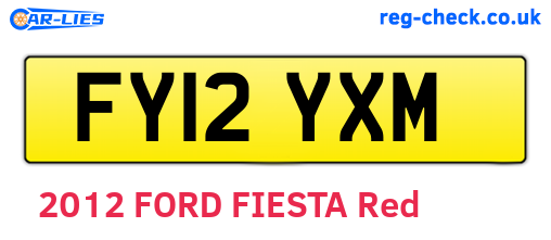 FY12YXM are the vehicle registration plates.