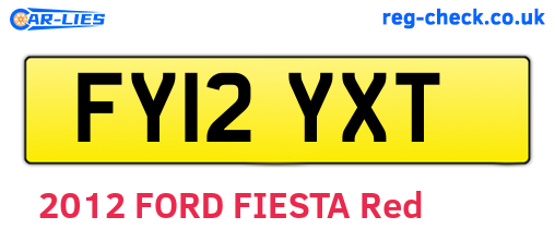 FY12YXT are the vehicle registration plates.