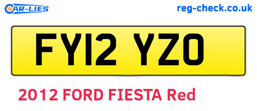 FY12YZO are the vehicle registration plates.