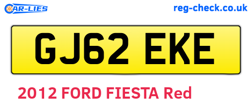 GJ62EKE are the vehicle registration plates.