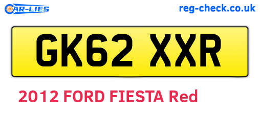 GK62XXR are the vehicle registration plates.
