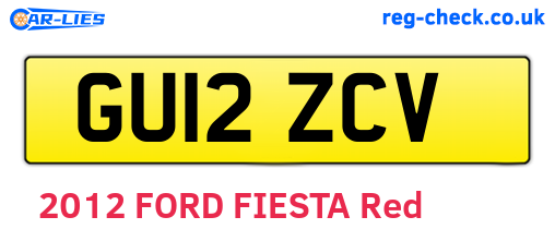 GU12ZCV are the vehicle registration plates.