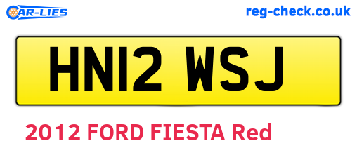 HN12WSJ are the vehicle registration plates.