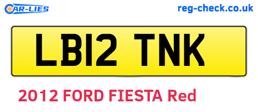 LB12TNK are the vehicle registration plates.