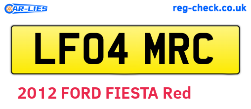 LF04MRC are the vehicle registration plates.