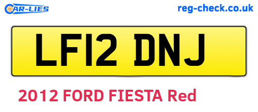 LF12DNJ are the vehicle registration plates.