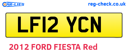 LF12YCN are the vehicle registration plates.