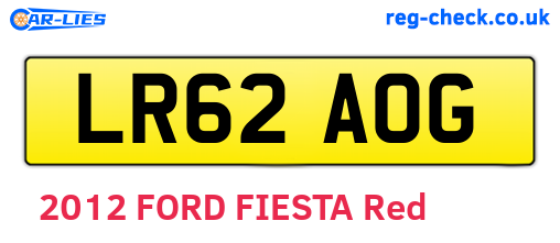 LR62AOG are the vehicle registration plates.