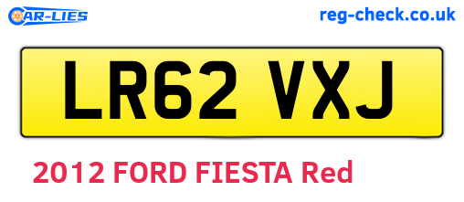LR62VXJ are the vehicle registration plates.