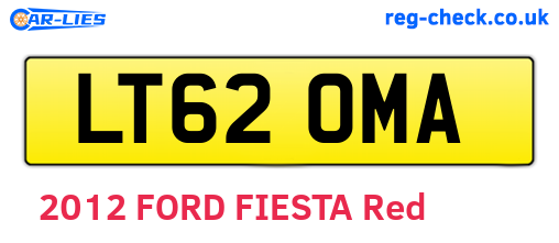 LT62OMA are the vehicle registration plates.