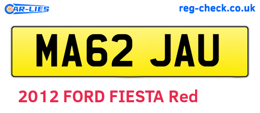 MA62JAU are the vehicle registration plates.