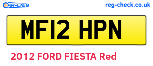 MF12HPN are the vehicle registration plates.