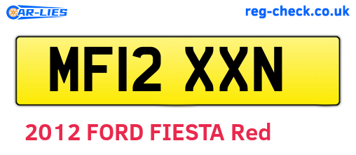 MF12XXN are the vehicle registration plates.