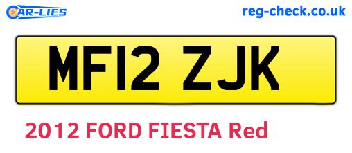 MF12ZJK are the vehicle registration plates.