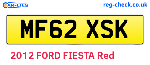 MF62XSK are the vehicle registration plates.