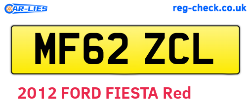 MF62ZCL are the vehicle registration plates.