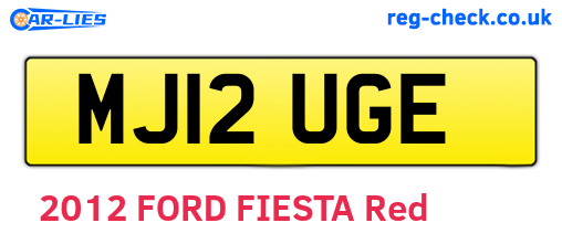 MJ12UGE are the vehicle registration plates.