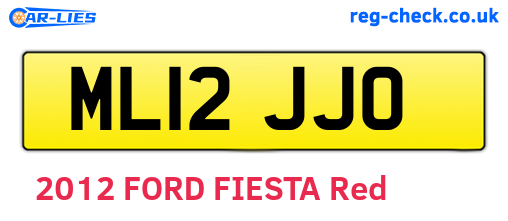 ML12JJO are the vehicle registration plates.