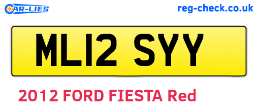 ML12SYY are the vehicle registration plates.