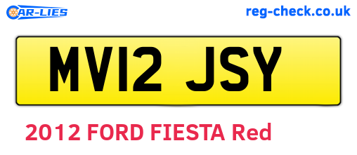 MV12JSY are the vehicle registration plates.