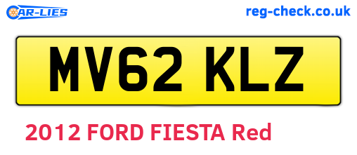 MV62KLZ are the vehicle registration plates.