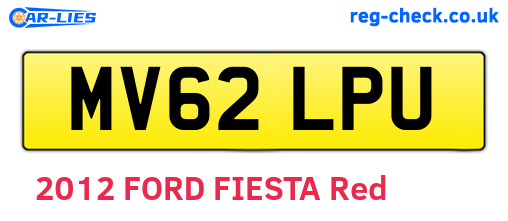 MV62LPU are the vehicle registration plates.