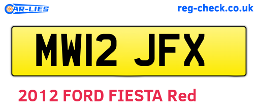MW12JFX are the vehicle registration plates.