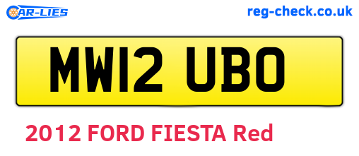MW12UBO are the vehicle registration plates.