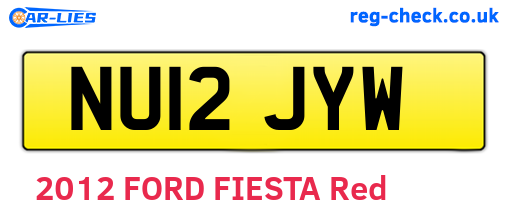 NU12JYW are the vehicle registration plates.