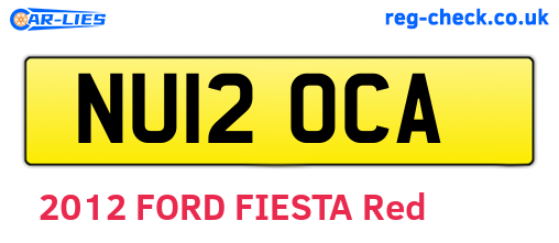NU12OCA are the vehicle registration plates.